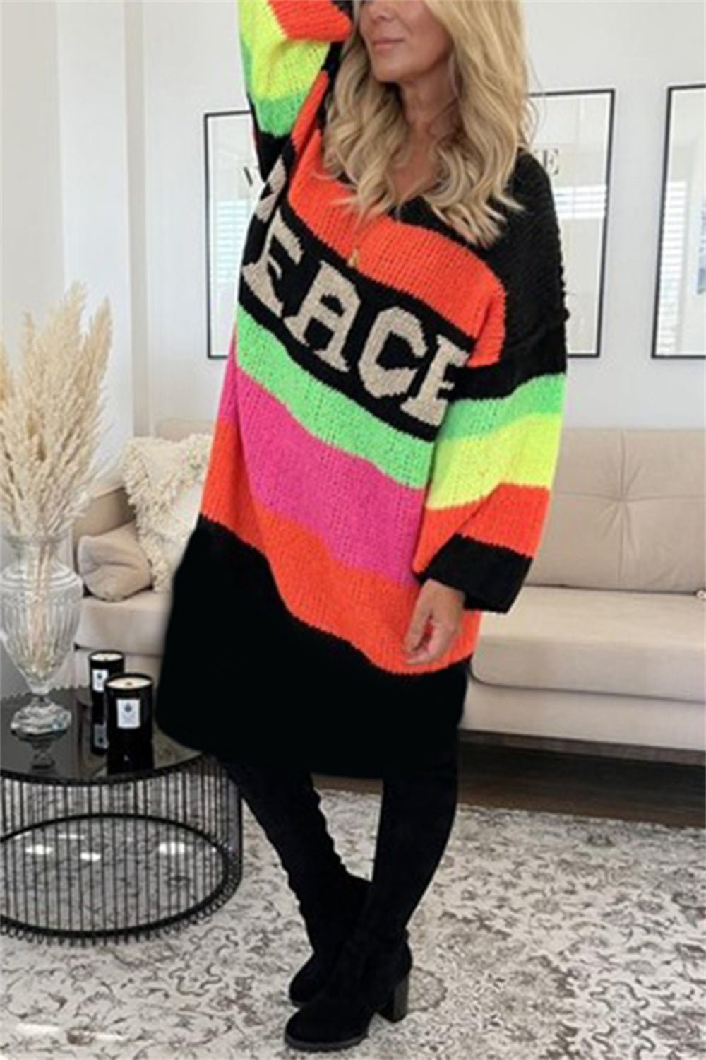 Color Block Sweater Dress