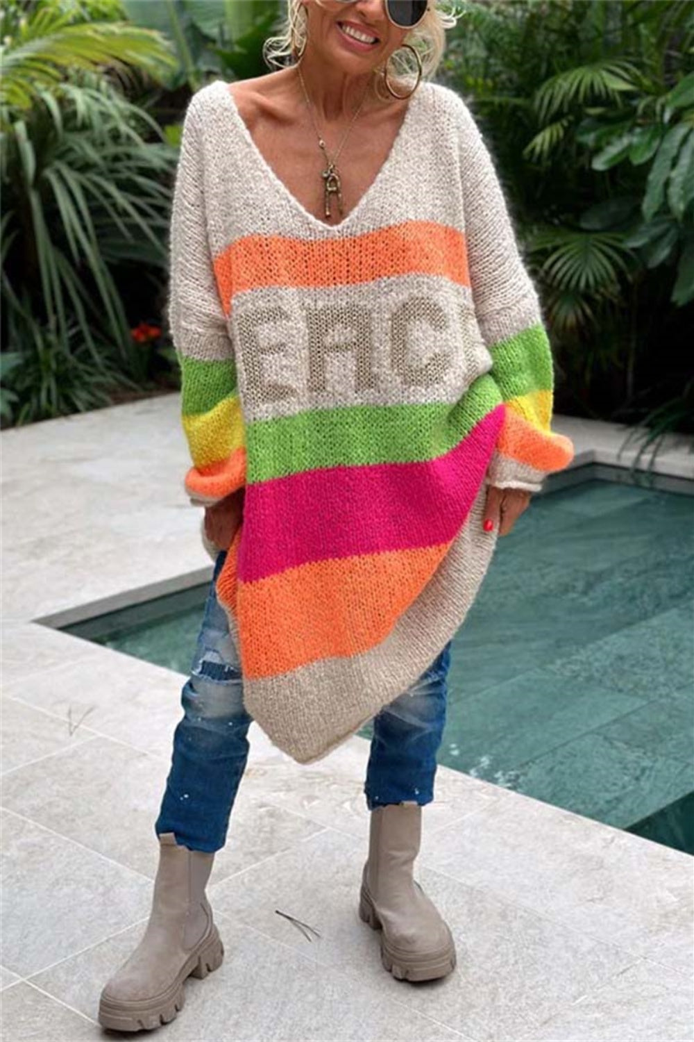 Color Block Sweater Dress