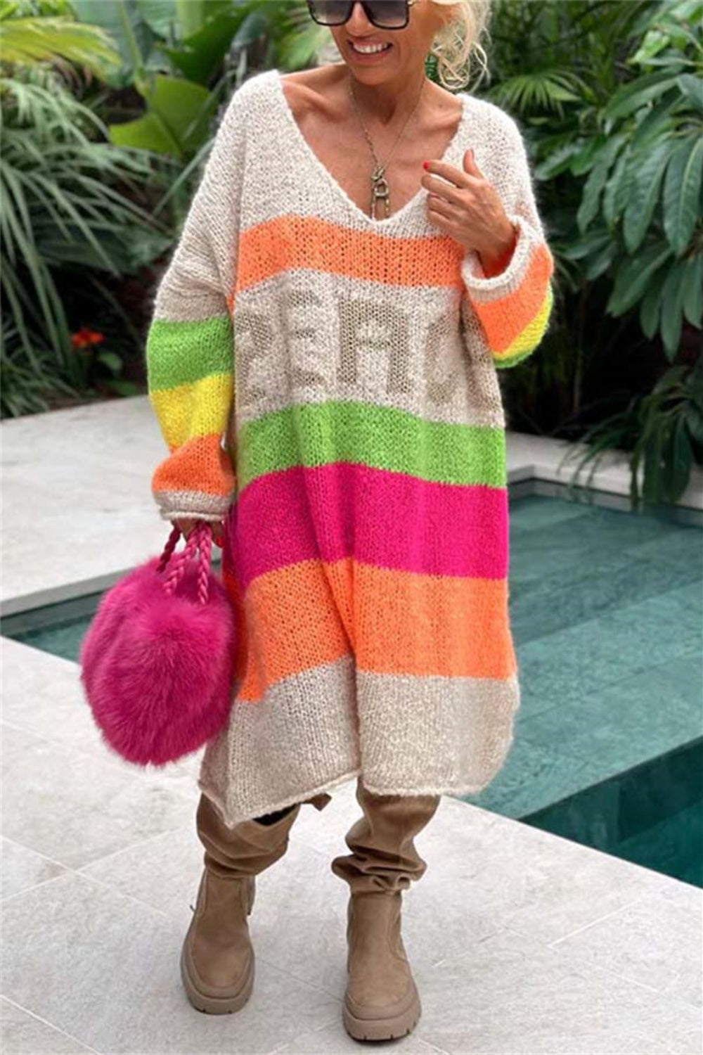 Color Block Sweater Dress