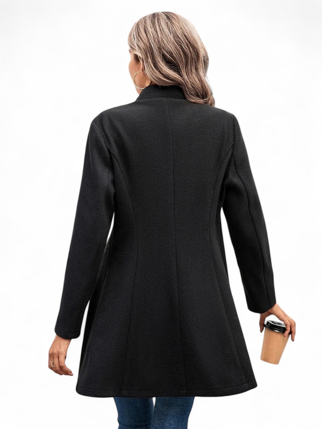 Collared Neck Longline Coat