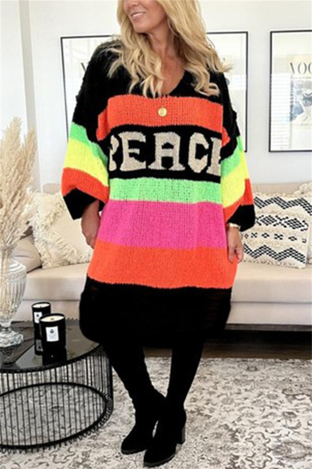 Color Block Sweater Dress