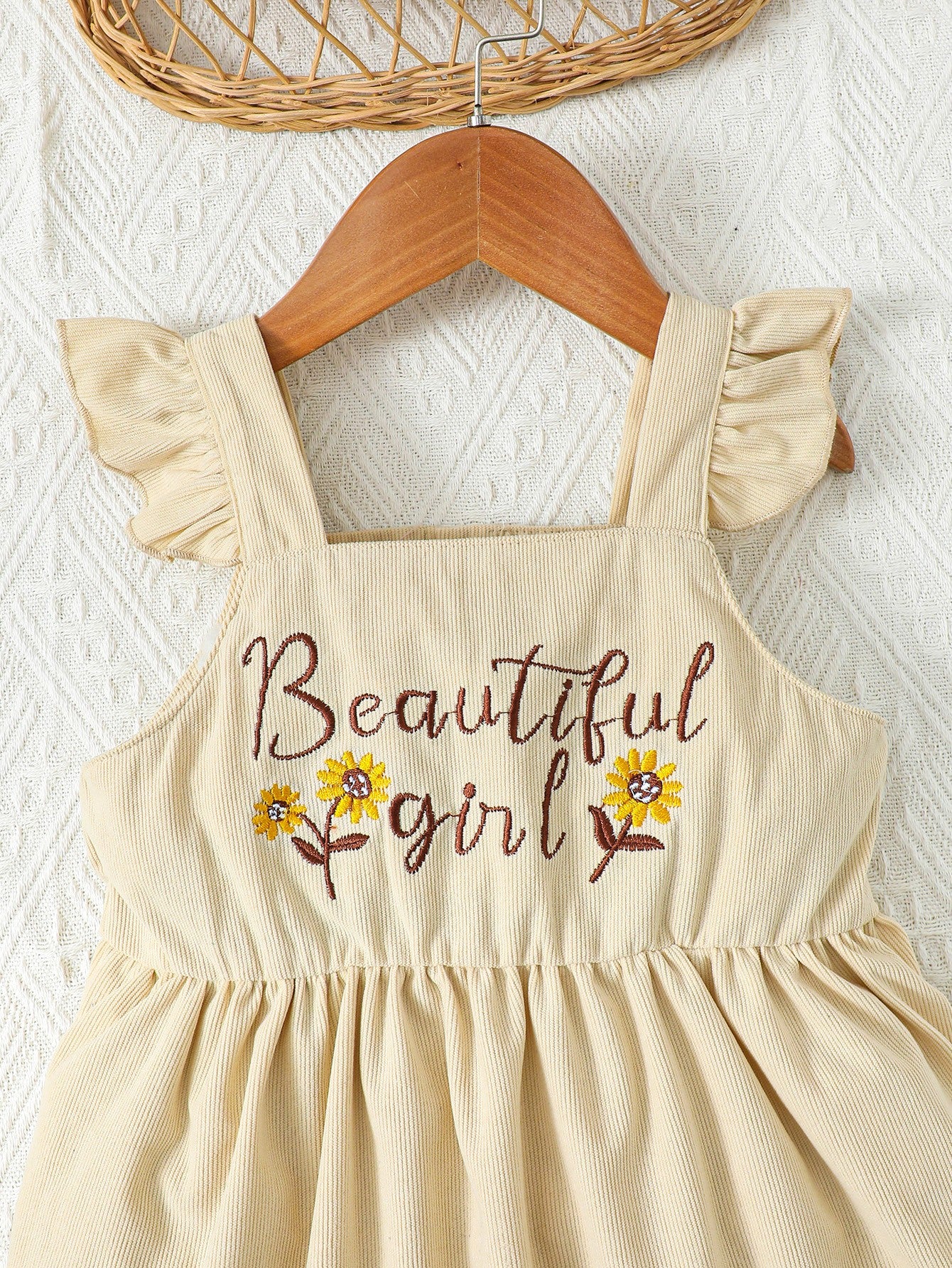Beautiful Girl Embroidered Graphic Dress