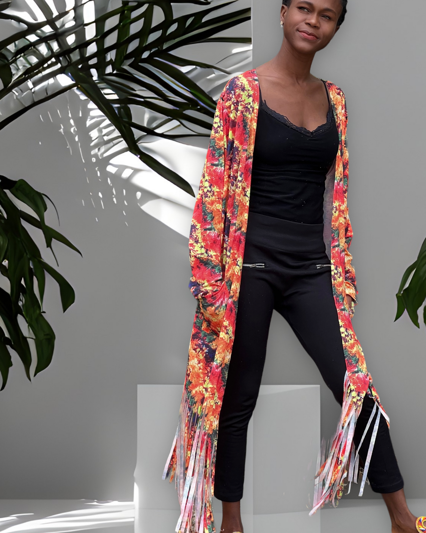 Kimono Fringe Long Duster