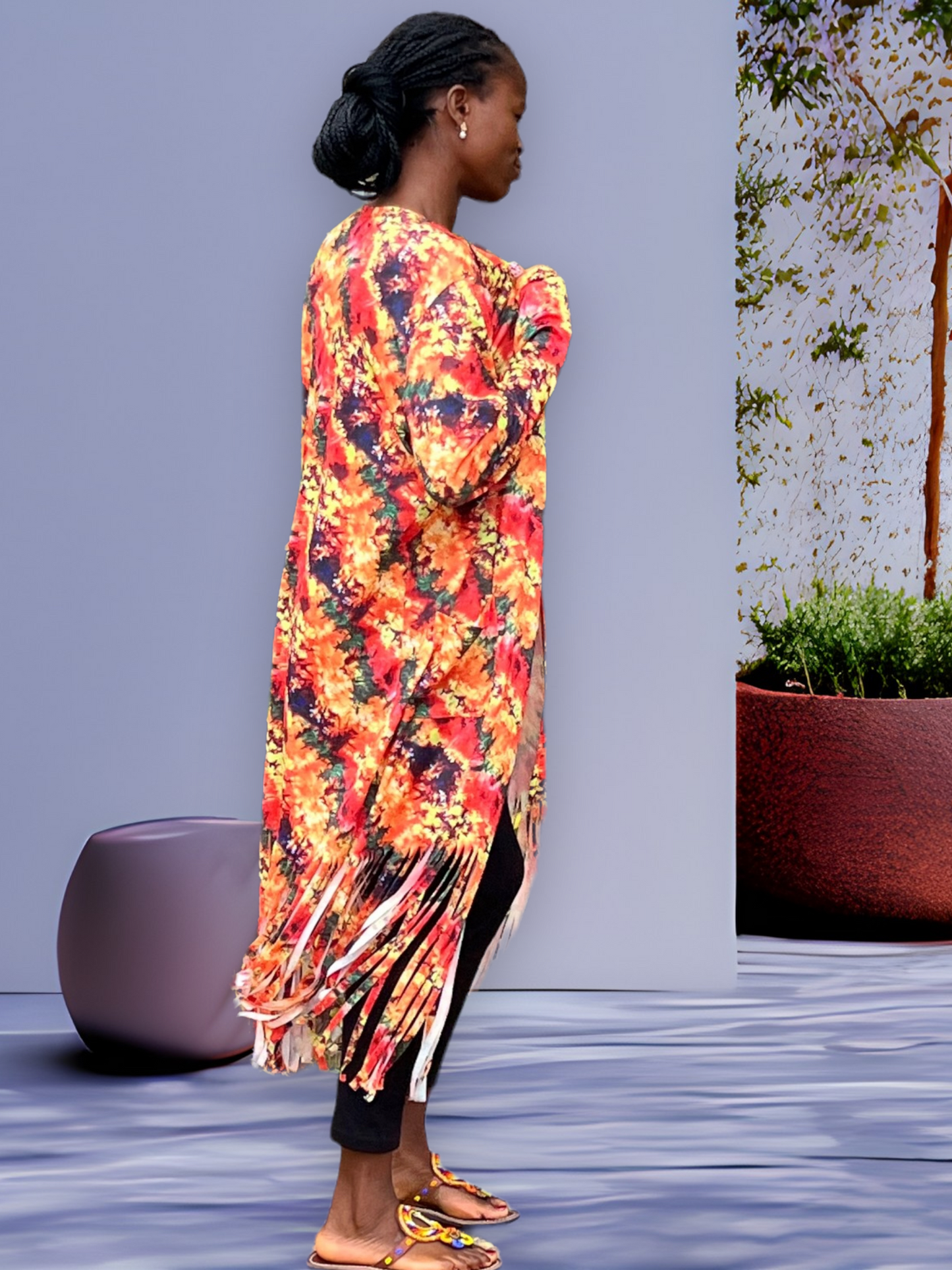 Kimono Fringe Long Duster