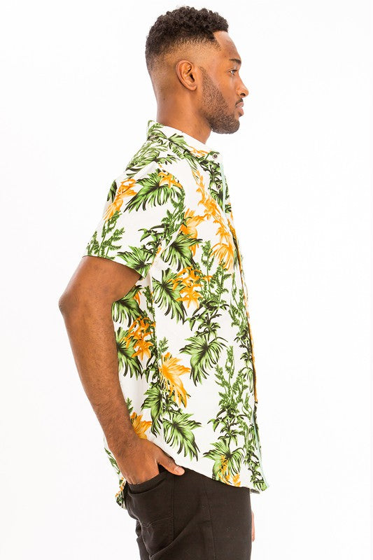 Weiv Mens Print Hawaiian Shirt