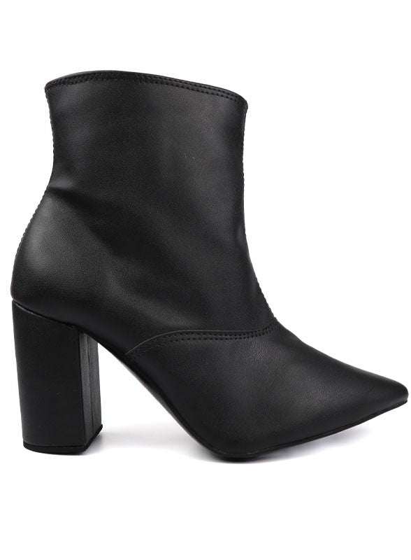 block heel boots leather