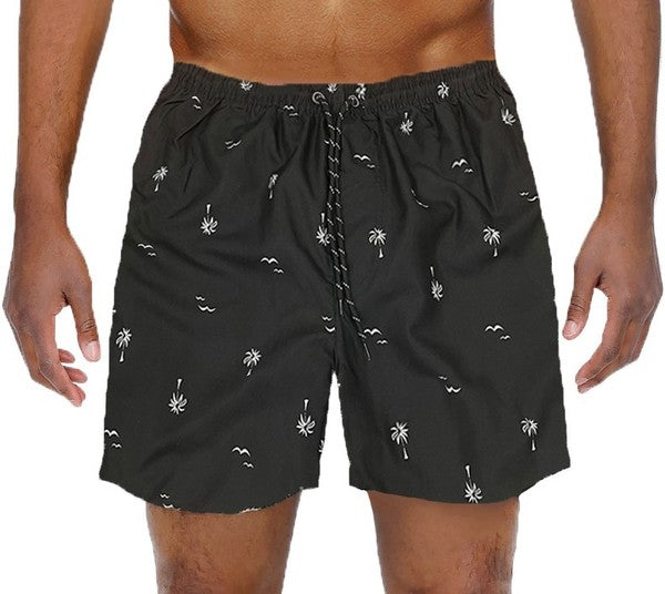 Tree Print Swim Trunks Board Shorts