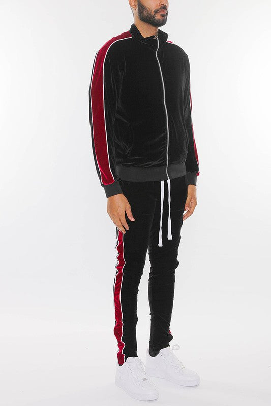 Men Velour Track Jacket & Track Pant Set