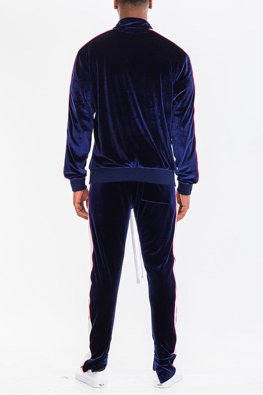 Men Velour Track Jacket & Track Pant Set