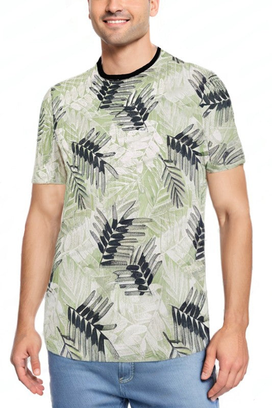 Men's Guess palm print short sleeves