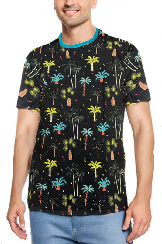 Men's adventure prints short sleeve shorts