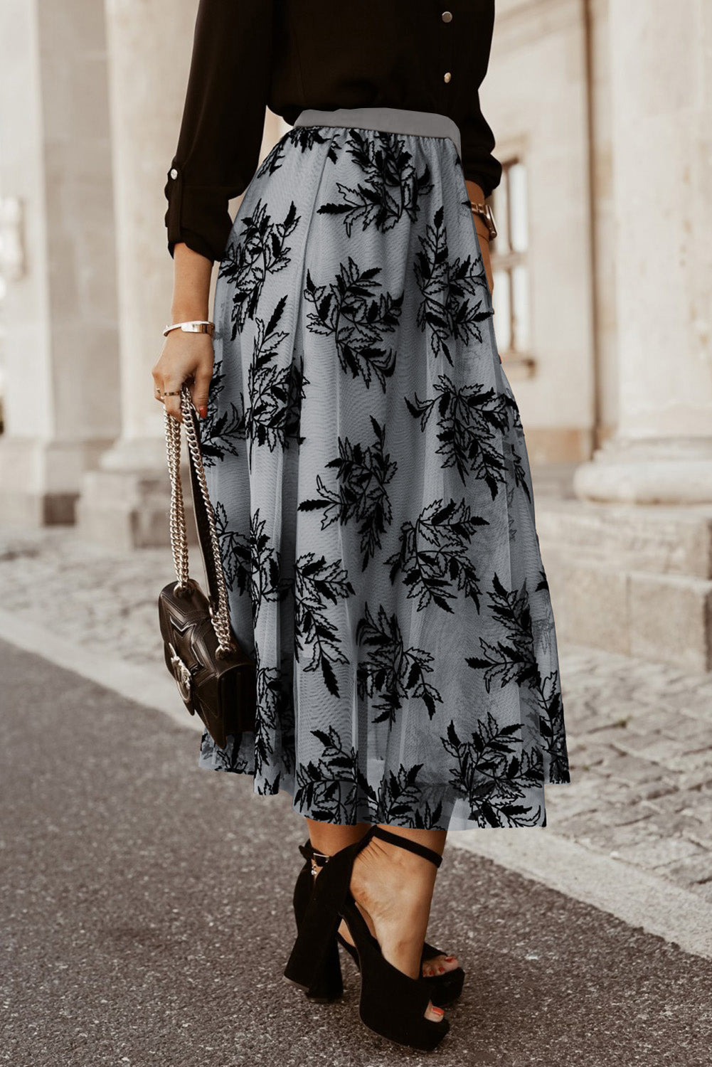 Demure High Waist Maxi Skirt