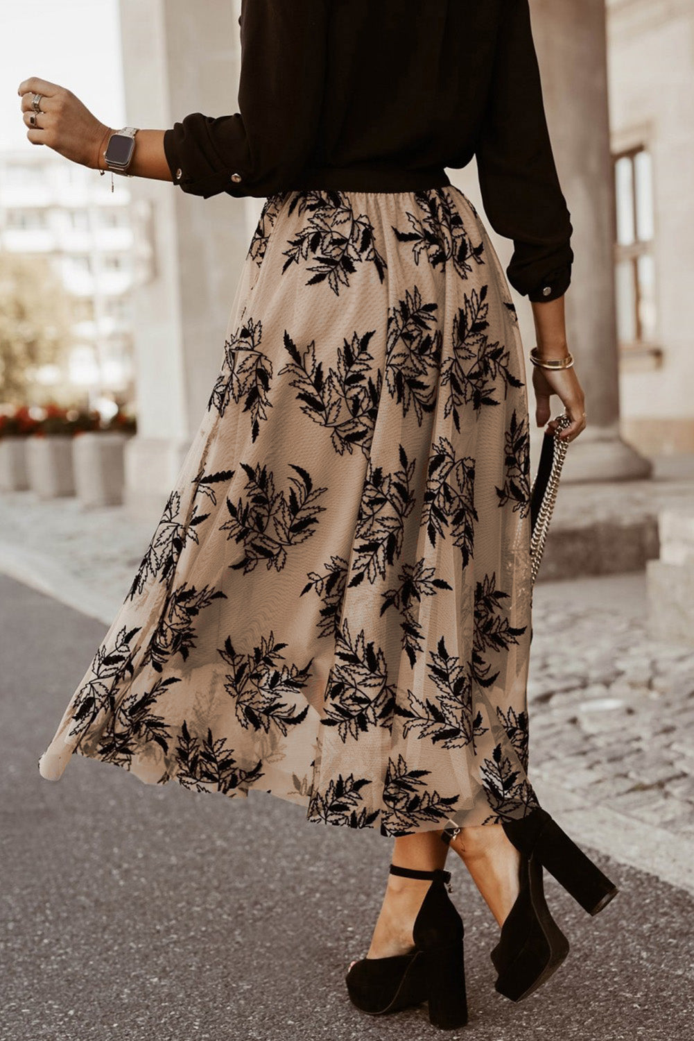 Demure High Waist Maxi Skirt