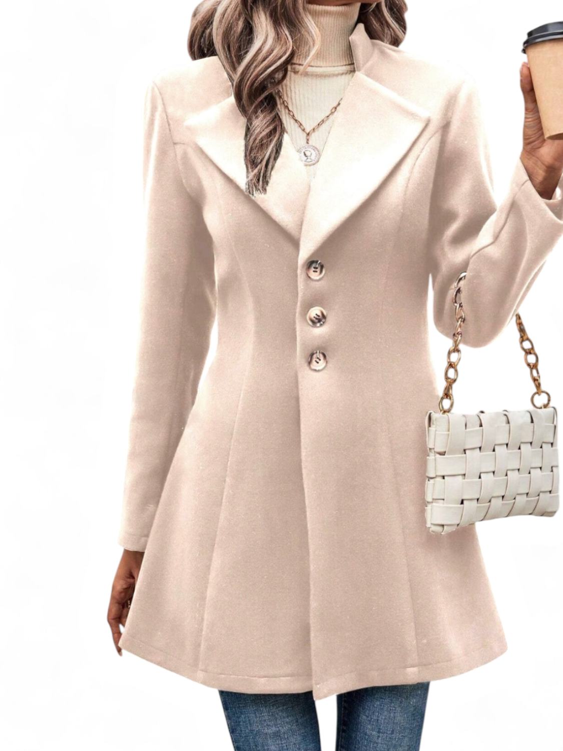 Collared Neck Longline Coat