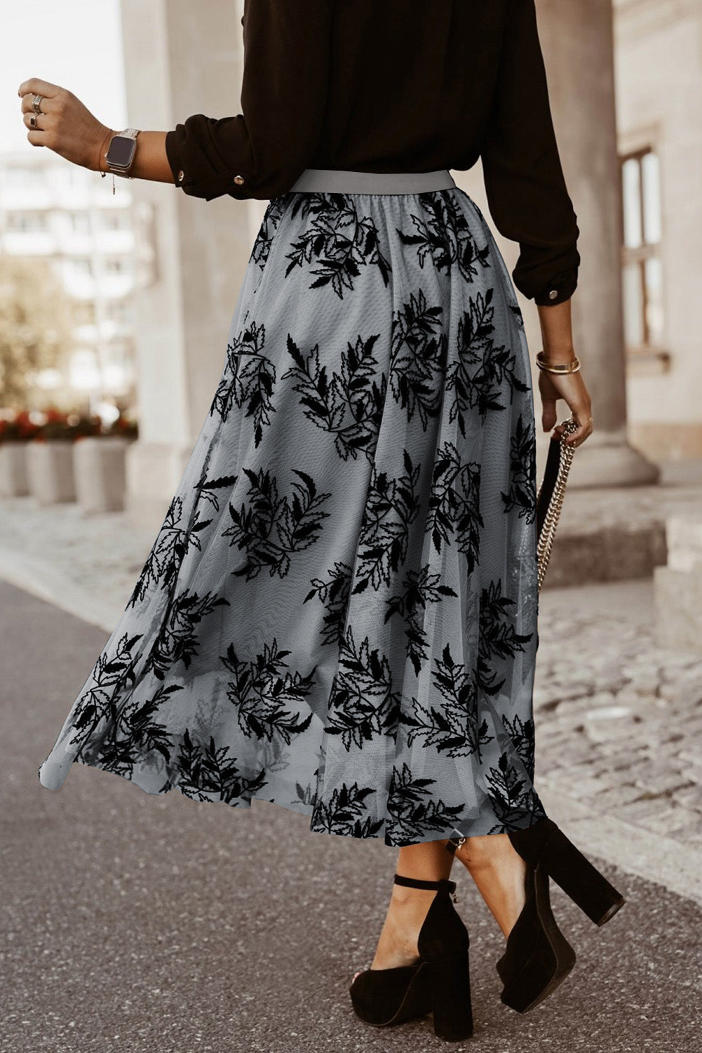 Demure High Waist Maxi Skirt