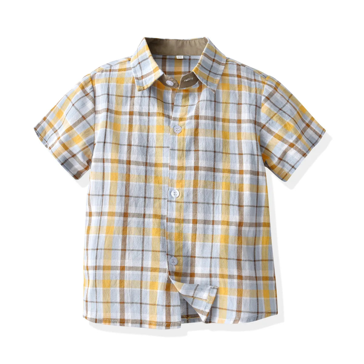 Boys Plaid  Short Sleeve Shirt