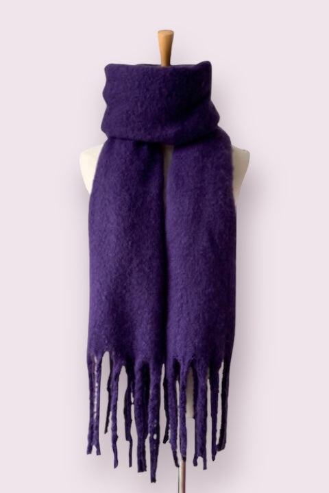 Fringe Detail Polyester Scarf