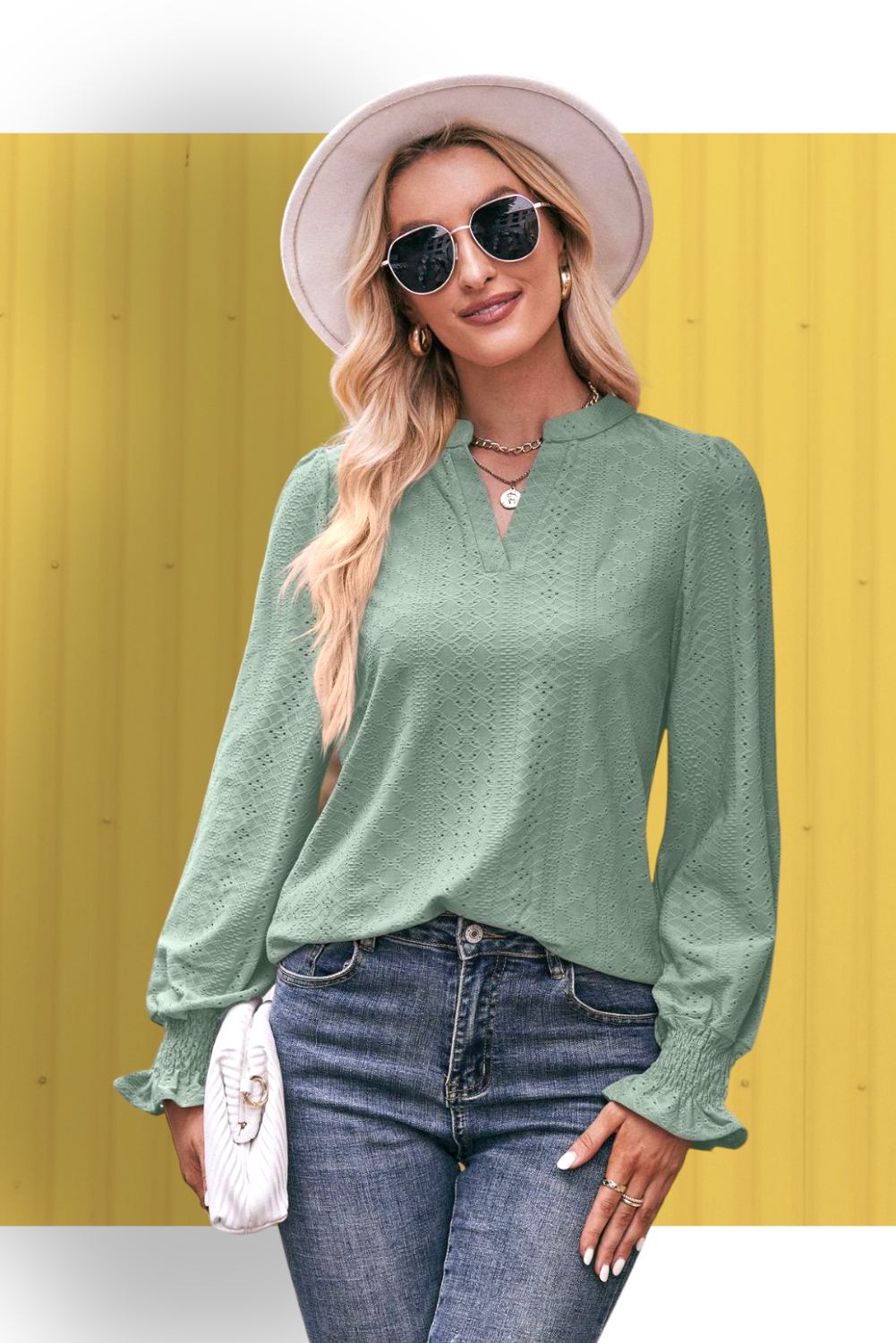 Home-to-Mama Flounce Sleeve Blouse