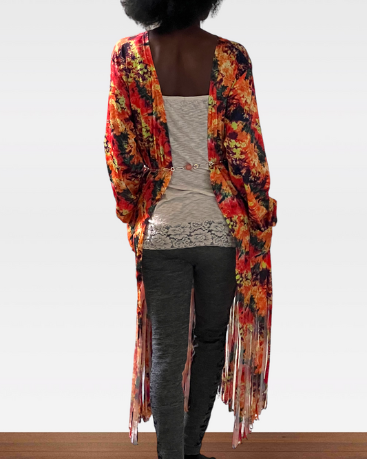 Kimono Fringe Long Duster