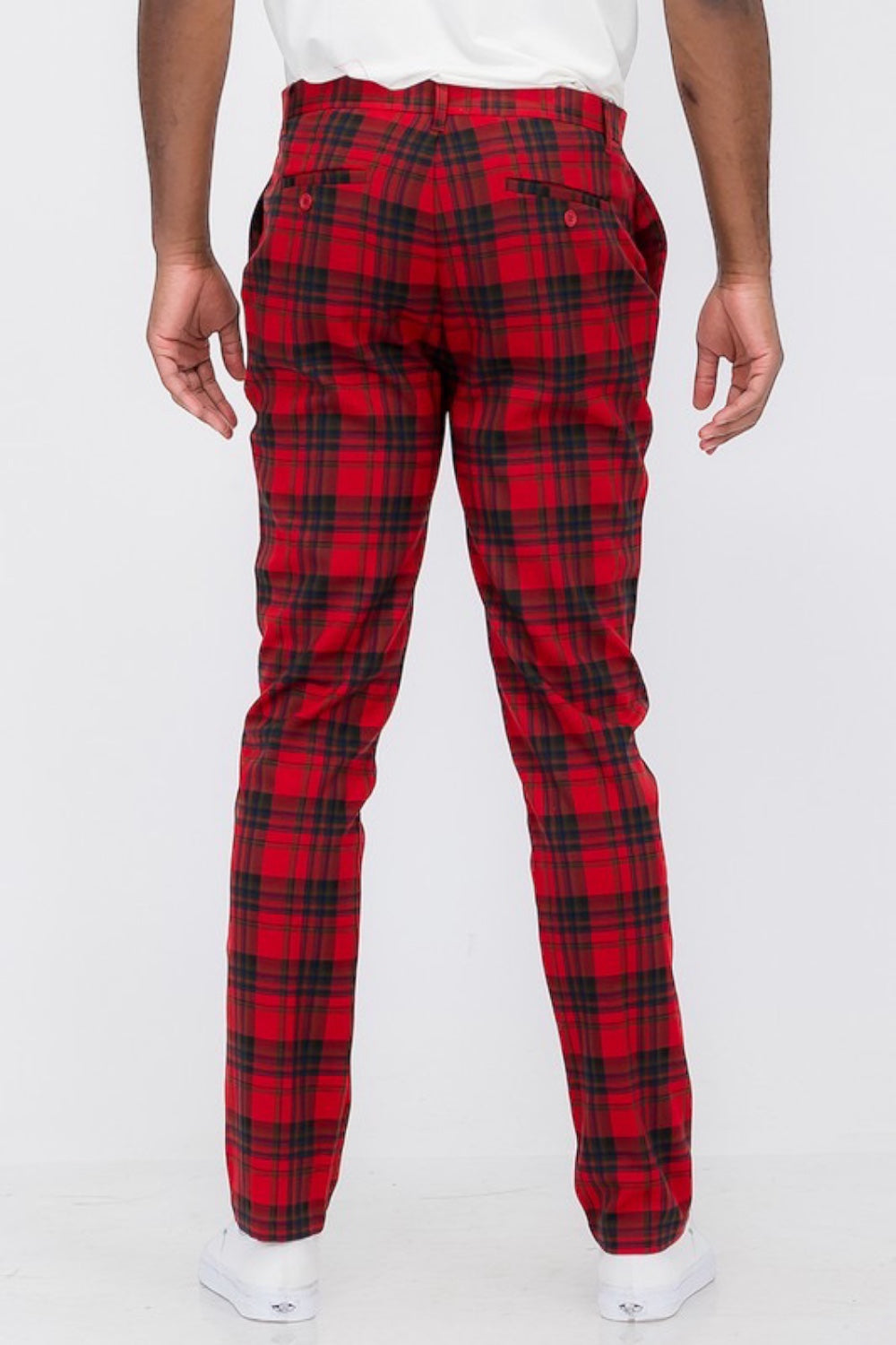 Men Plaid Trouser Pants