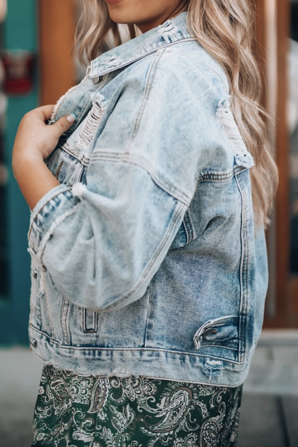 Drop Shoulder Denim Jacket