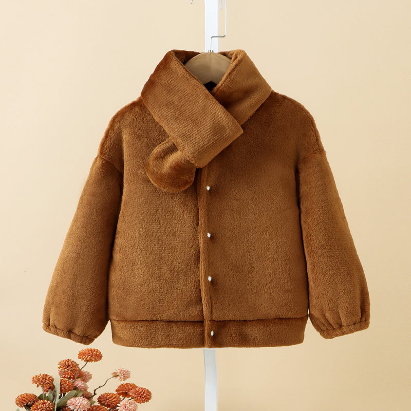 Cutely Covered Dropped Shoulder Coat