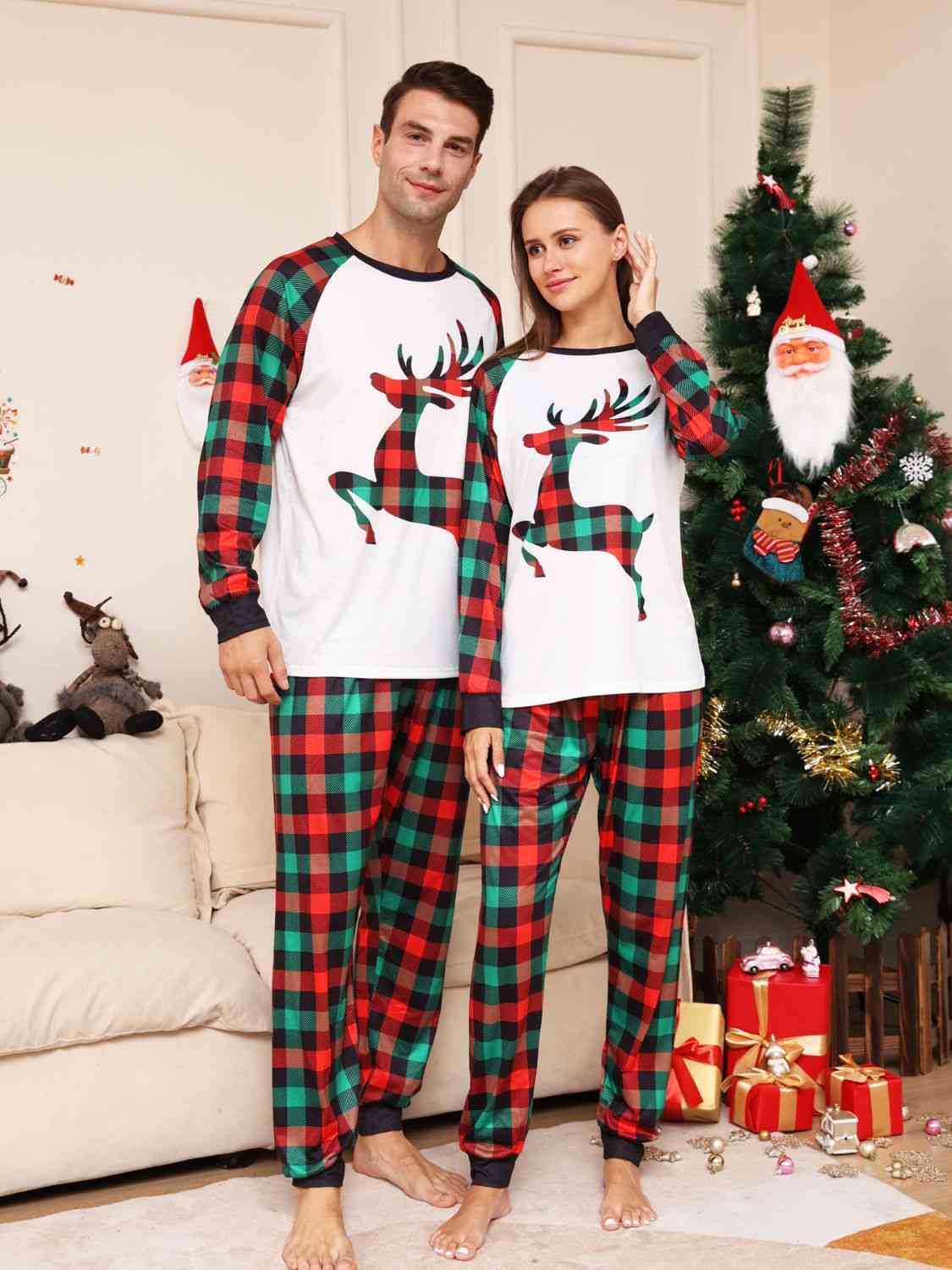 Men's Graphic Reindeer Top and Pant Set