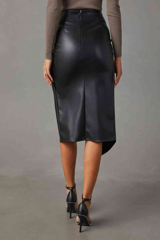 twisted detail high waist skirt