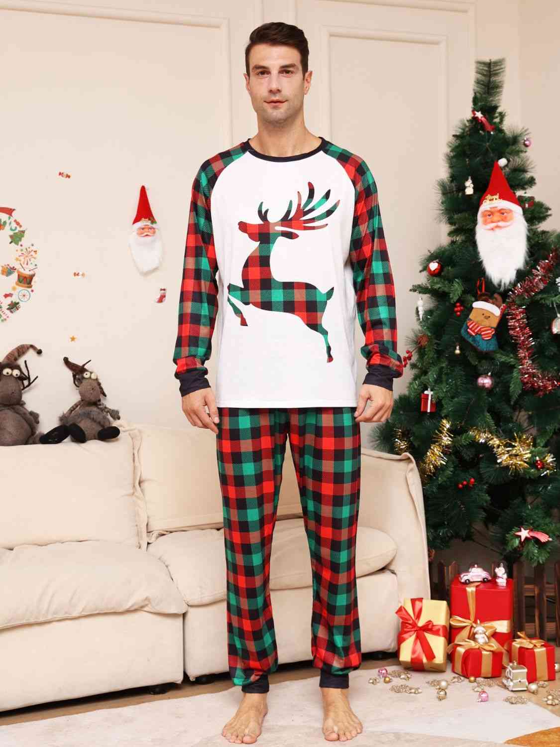 Men's Graphic Reindeer Top and Pant Set